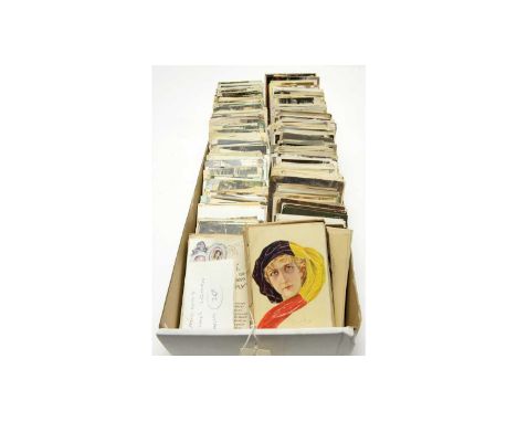 A collection of early 20th Century portrait picture postcards, illustrating young ladies and other subjects; together with ot