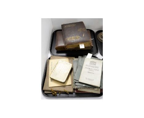 Two Victorian portrait photograph albums, some named in pencil; together with a collection of Victorian and later photographs