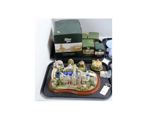 A selection of Lilliput Lane model cottages and architectural models, including: ‘Last Orders’ model, in box; ‘Castle Station