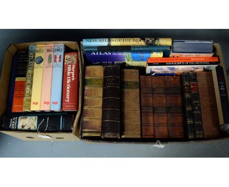 A selection of hardback books, primarily relating to the Bible and theology, titles including: The Imperial Bible Dictionary,