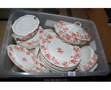 A dinner service with tureens, ladle etc