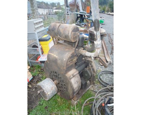 A Petter single cylinder air cooled diesel engine, not seized, type PAZ1 1.5 hp and 1,000 rpm. no. 4100230, handle present, b
