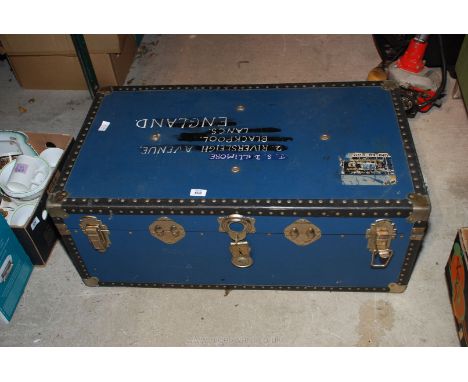 A large travel trunk.