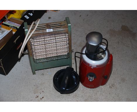 An old electric fire and a coffee grinder.
