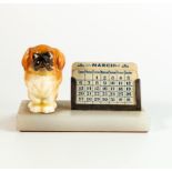 Royal Doulton Pekignese Puppy HN832 on onyx calender base