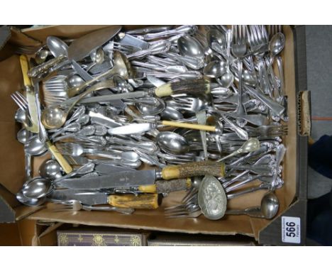 A large collection of Noritake Serenade patterned loose cutlery , similar items &amp; horn handle Knife set 