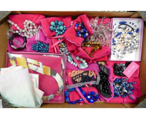 A collection of Lola Rose Bagged Costume Jewellery including beads, bracelet &amp; un boxed scarf 