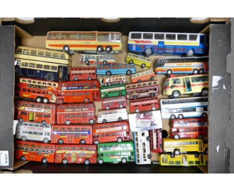 A collection of loose Budgie, Corgi, Dinky &amp; Similar Modell Buses and coaches including Atlanteam Bus, AEC Routemaster, D