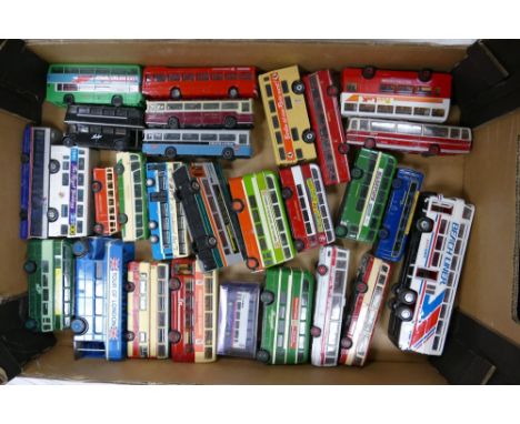 A collection of Corgi , Solido &amp; similar vinatage Model Toy Buses &amp; vehicles 