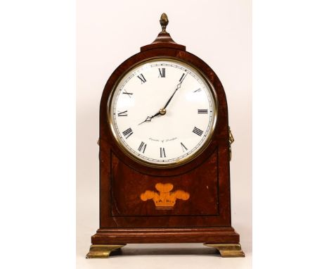 Comitti Inlaid Mahogany Mantle Clock, height 29cm 