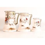 Royal Doulton Hunting Theme Series ware graduated set of three jugs, tallest 15.5cm (3)