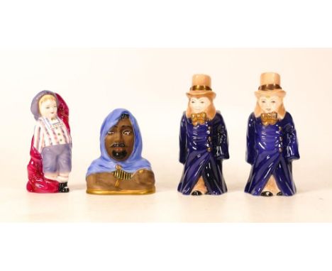 A collection of Royal Worcester candle snuffers to include Howard, Orthello &amp; Limited Edition Helen's Babies x 2, tallest
