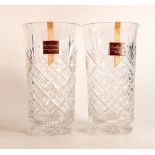 A Pair of Royal Brierley Cut Crystal Vases. Height 21cm. (2) (boxed)