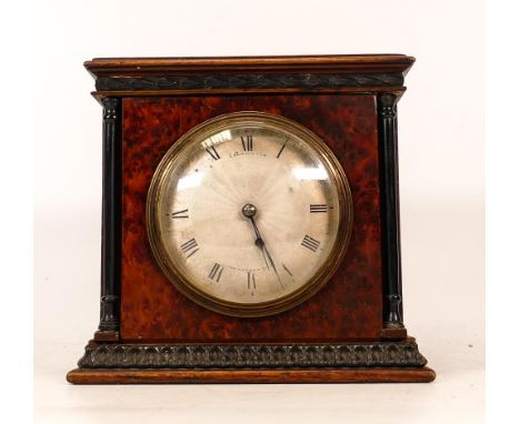 Carrington London Early 20th Century Walnut Mantle Clock, height 16cm 