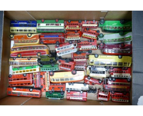 A collection of Loose Corgi, &amp; similar Vintage Toy Buses &amp; Coaches including Burlingham Seagull, Bedford OB Coach, Ae