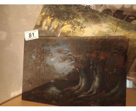 Two 1920s oil on board paintings signed R Hammett