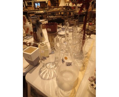 Selection of 20thC glass and ceramic vases