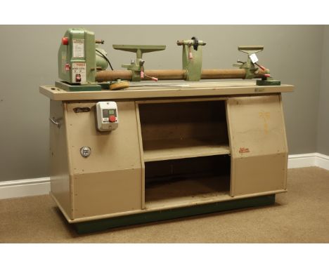 Nu-tools model no. NWL37 12' 5 speed wood turning lathe, W157cm   Condition Report   Click here for further images, condition