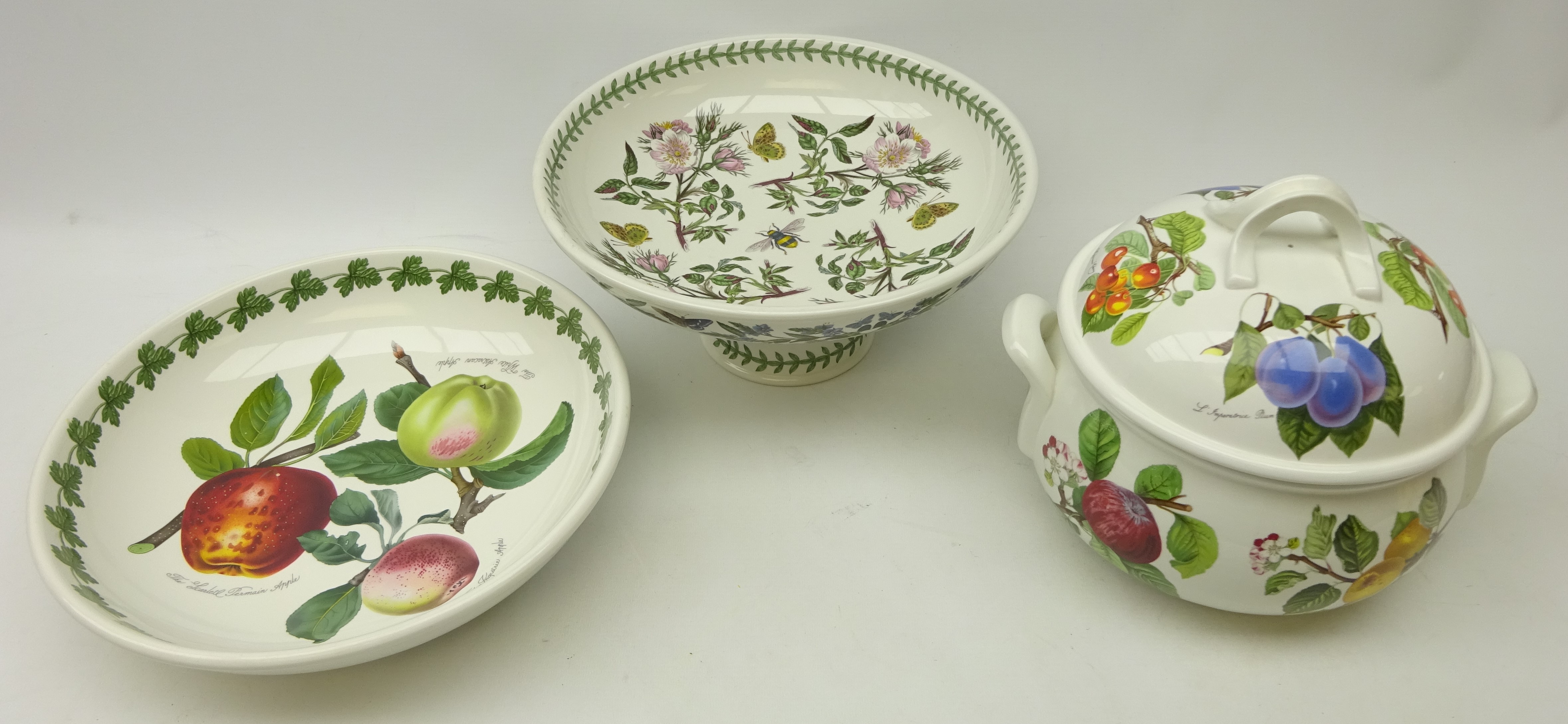 Large Portmeirion lidded serving dish, footed fruit bowl and another