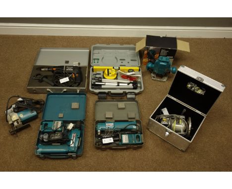 Various power tools including a Makita 3620 router    Condition Report   Click here for further images, condition, auction ti