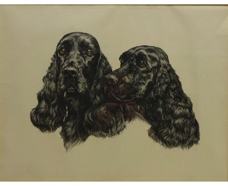 Cocker Spaniels, 20th century lithograph after Ernest Huntley Hart (American 1910-) 42.5cm x 54.5cm   Condition Report   Clic