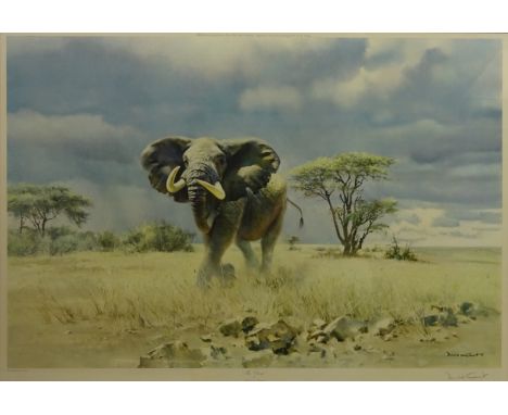 'The Charge', colour print signed in pencil by Donald Grant (British 1930 - 2001) pub. 1974 by Venture Prints, Bristol 65cm x