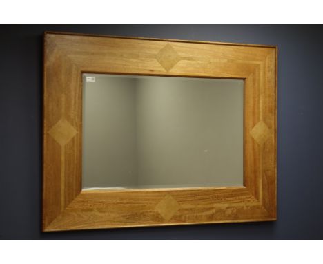 Mango wood and flagstone rectangular wall mirror with bevelled glass, 90cm x 120cm   Condition Report   Click here for furthe