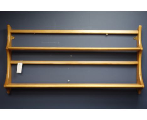 Ercol light elm two heights plate rack, W97cm