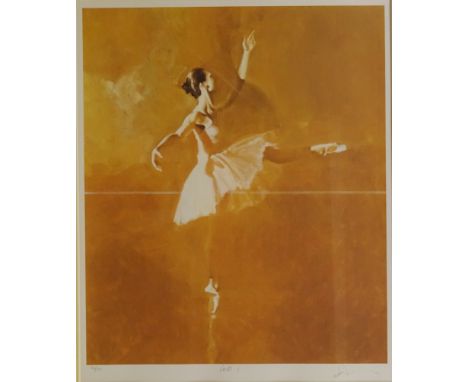 Ballet Dancer, limited edition colour print No.44/250 indistinctly signed in pencil 65.5cm x 53.5cm in contemporary gilt fram