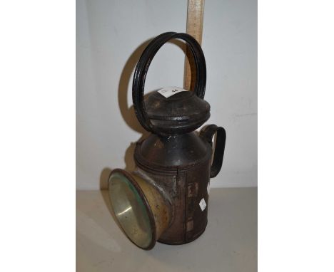 Vintage railway lantern marked BRE