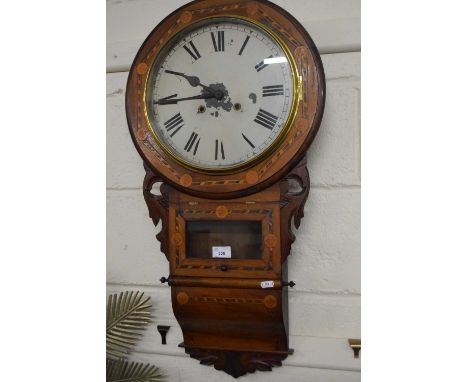 Late 19th Century wall clock with inlaid case