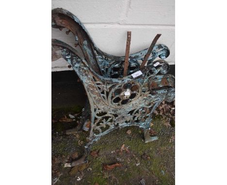 Pair of cast iron bench ends