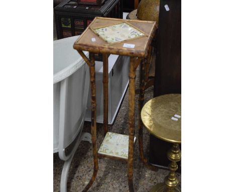 Bamboo framed and tile finish Victorian plant stand