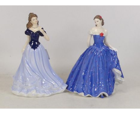 Royal Worcester lady figures to include Isabelle and Happy Birthday, boxed. (2) 
