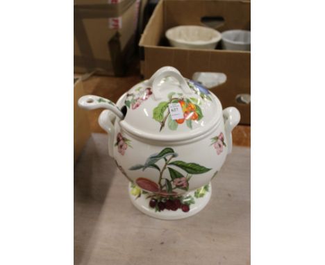 A Portmeirion Pomona soup tureen with ladle.