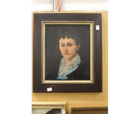 A portrait of a young lady, oil on canvas.