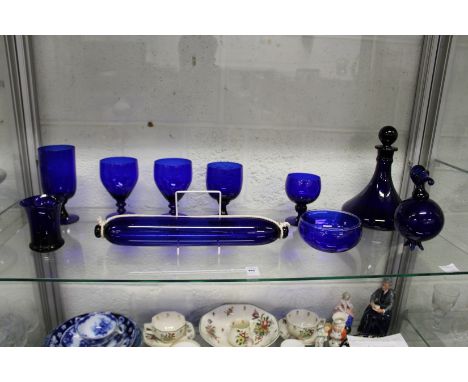 A quantity of "Bristol Blue" glassware.