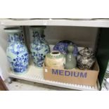 A large pair of Chinese vases and other similar items (faults).