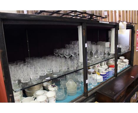 A large quantity of household glassware.