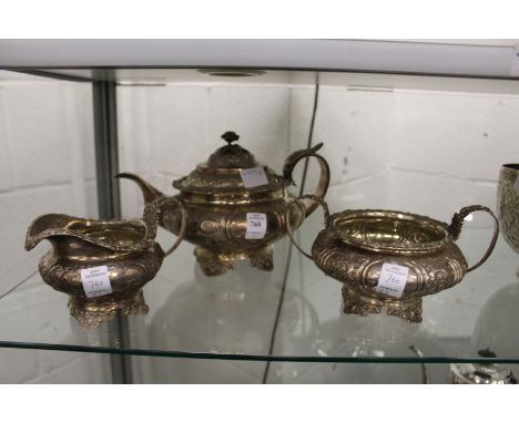 A good three piece silver tea service.
