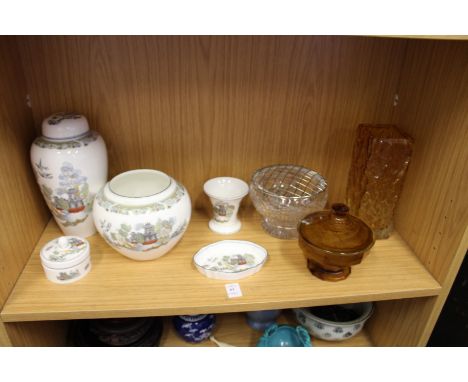 A small group of Wedgwood Chinese Legend china and various glassware.