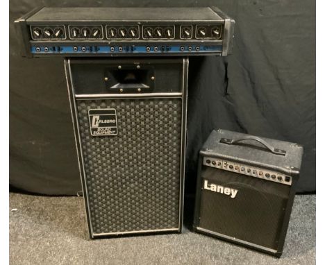 A Carlsbro Marlin PA150 amplifier; Carlsbro 120w sound equipment speaker; a Laney CK30 amplifier 