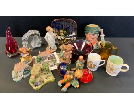 Decorative Ceramics - a Royal Doulton character jug, Little Mester;  Gooebel figures, designed by MJ Hummel;  Danbury Mint mo