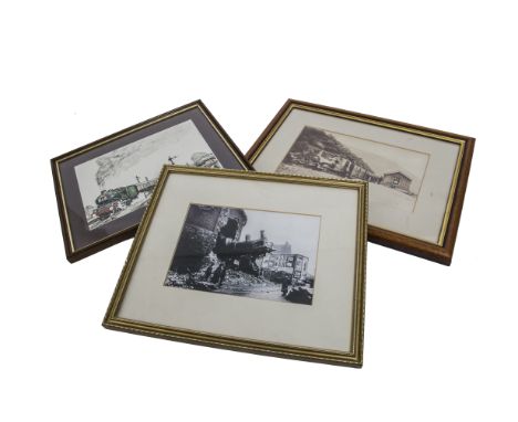 Railway Prints, a collection of fourteen, all framed, some glazed, in various sizes, including Swindon's Finest signed B J Fr