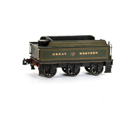 A GWR Gauge I Tender only, bearing certain Bing or Bassett-Lowke features but evidently modified and refinished, in lined 'Gr