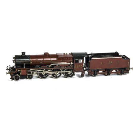 A Märklin for Bassett-Lowke 0 Gauge 3-rail LMS 'Jubilee' Locomotive and Tender, in typical Märklin LMS 'light' crimson as no 