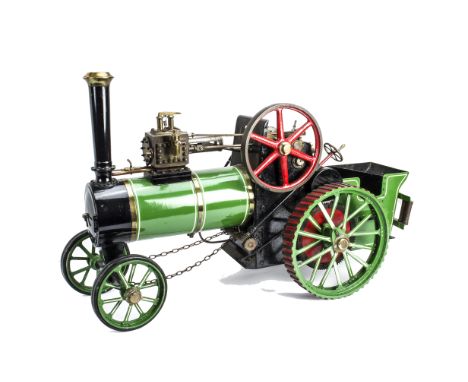 An Approx 2" Scale Single-Cylinder Traction Engine, an apparently non-reversing two-speed design for coal-firing, with lubric