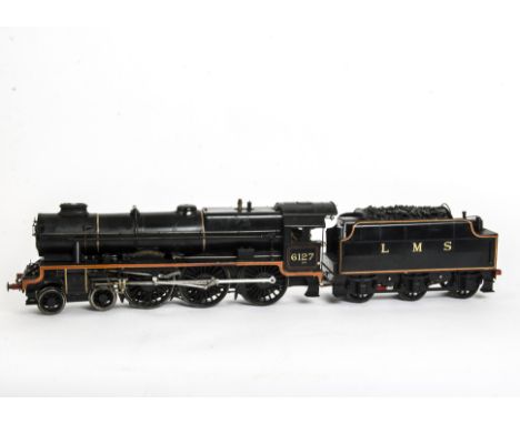 A Gauge I Live Steam Spirit-fired LMS Rebuilt 'Royal Scot' 4-6-0 Locomotive and Tender, by unknown maker, the model with twin
