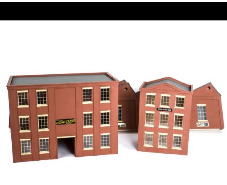 A Group of Modern 'Bassett-Lowke-Style' 0 Gauge Buildings and Lineside Items, including full-relief factory buildings, low-re