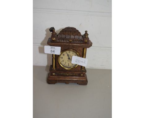 SMALL SMITHS 8-DAY CLOCK IN WOODEN CASE